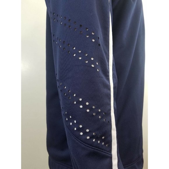 Nike Elite Sweater Basketball Warm Ups Men's Large Full Zip Navy Blue Stripe - Picture 10 of 10